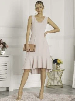 Jolie Moi Palmer Dip Hem Shift Dress, Pink -DORIA Clothing Shop HQ 172 Pink 3