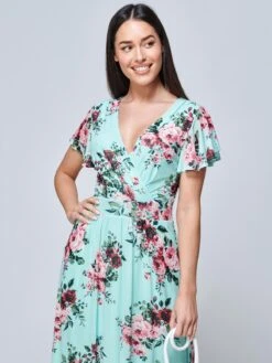 Jolie Moi Kiley Wrap Front Mesh Dress, Light Green 10 Jolie Moi Kiley Wrap Front Mesh Dress, Light Green -DORIA Clothing Shop HR 1032 LIGHTGREEN 3