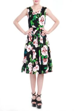 Floral Print Midi Dress, Black Floral -DORIA Clothing Shop I 5053319142140 01 20140910 07450 626b6122 0377 44d4 b0aa 00187d9f0d13
