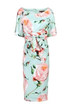 Short Sleeve Kimono Dress, Green Floral -DORIA Clothing Shop I 5053319183761 00 20160524 3d5a80fb a89b 4bc2 a5fb f1ccaa628f59