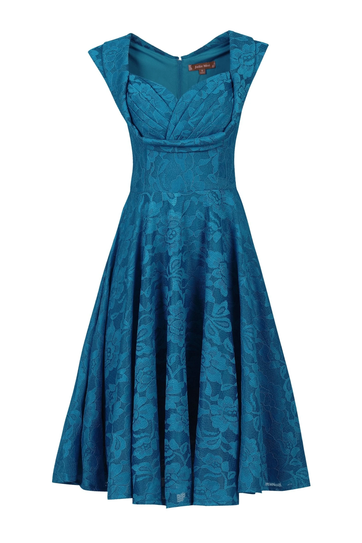 Ruched Crossover Bust Prom Dress, Dark Teal 6 Ruched Crossover Bust Prom Dress, Dark Teal - Image 6