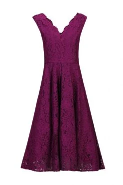 Scalloped V-Neck Lace Prom Dress, Dark Purple -DORIA Clothing Shop I 5053319204671 00 20170322 41293 a227db96 3c15 48cd 8964 e1de1ddf0c01