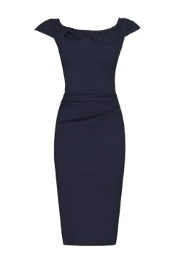 Ruched 40s Wiggle Dress, Navy -DORIA Clothing Shop I 5053319208105 00 20170322 40390 b8b3863f 6121 4bd9 a5b1 c641f92bf690
