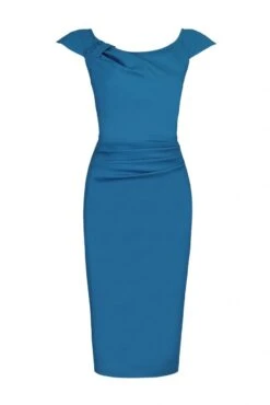 Ruched 40s Wiggle Dress, Teal -DORIA Clothing Shop I 5053319208389 00 20170322 74758 cf832053 1ef2 4660 a14f fa78e7d9fb9e