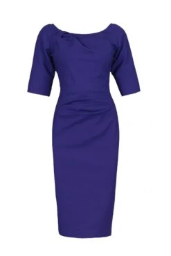 Half Sleeve Ruched Wiggle Dress, Royal Blue -DORIA Clothing Shop I 5053319208730 00 20170322 06709 1f26f40b b26b 4c56 a982 605812450511