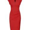 Frill Shoulder Bodycon Dress, Red