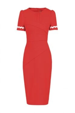 Lace Trimmed Fold Detail Dress, Orange -DORIA Clothing Shop I 5053319224280 00 20170628 43373 5c079fc0 5742 4c4b 952a 14c42fc25da3