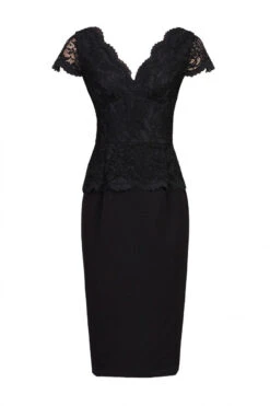 Sleeve Lace Peplum Dress, Black -DORIA Clothing Shop I 5053319236405 00 20171108 75825 10fe996d cb7a 4684 9b20 df872f9df2de