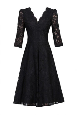Molly 3/4 Sleeve Lace Swing Dress, Black -DORIA Clothing Shop I 5053319239079 00 2017115 74207 92fd3ca0 be49 40e5 9bf5 f186d4b6b1ee