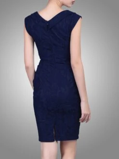 Jolie Moi Crossover Bust Ruched Shift Bridesmaid Dress, Navy -DORIA Clothing Shop JE 120 1 navy 3 09236