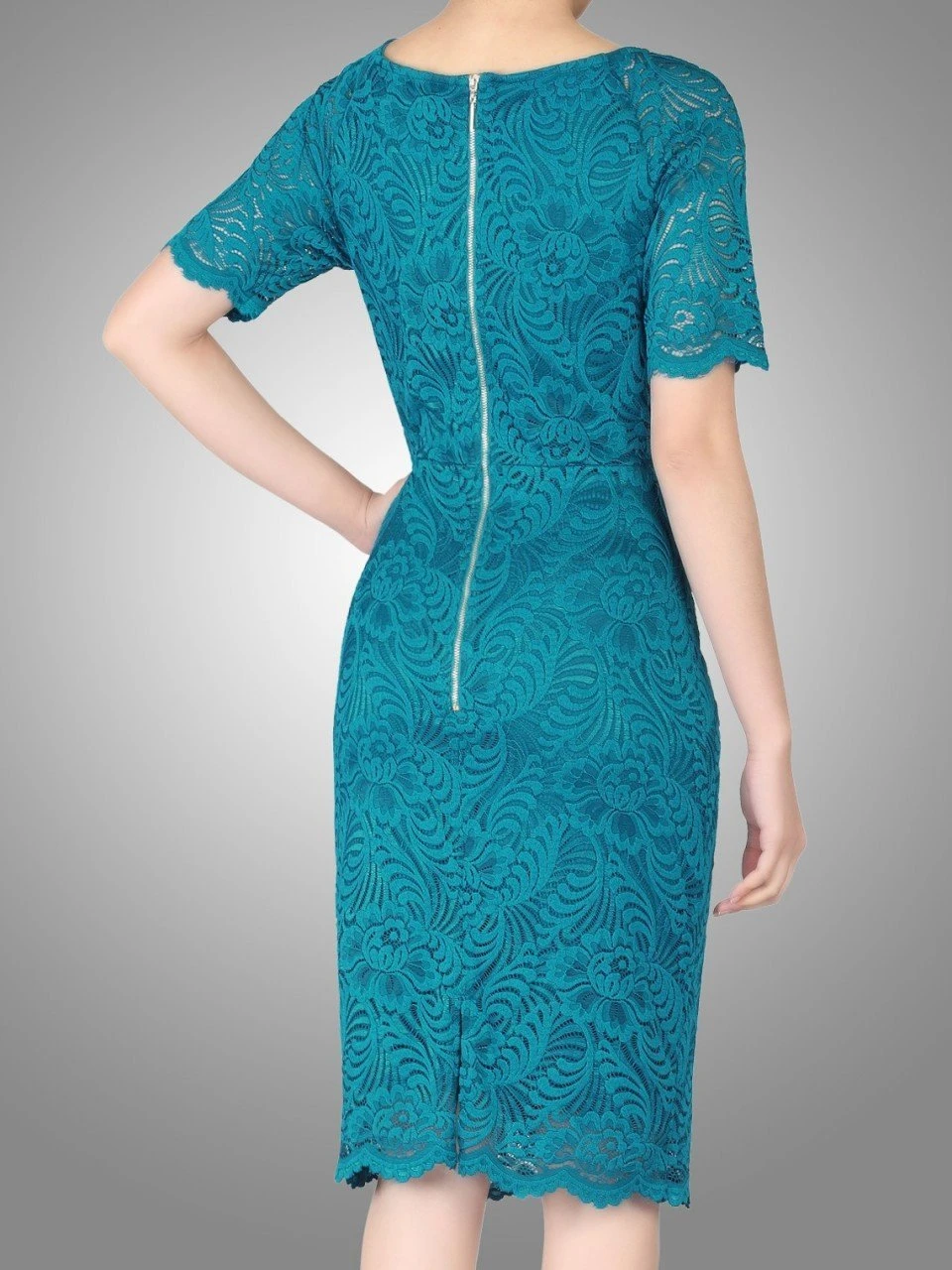 Lace Ruched Shift Dress, Black 7 Lace Ruched Shift Dress, Black - Image 7