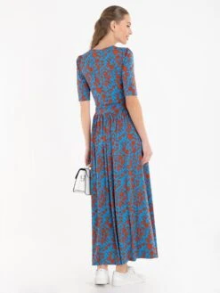 Jolie Moi Acadia Floral Print Wrap Maxi Dress, Blue/Multi -DORIA Clothing Shop JolieMoiAcadiaFloralPrintWrapMaxiDress Bluefloral 1048