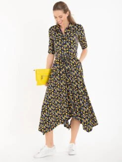 Jolie Moi Handkerchief Hem Shirt Dress, Yellow/Multi 10 Jolie Moi Handkerchief Hem Shirt Dress, Yellow/Multi -DORIA Clothing Shop JolieMoiHandkerchiefHemShirtDress YellowMulti