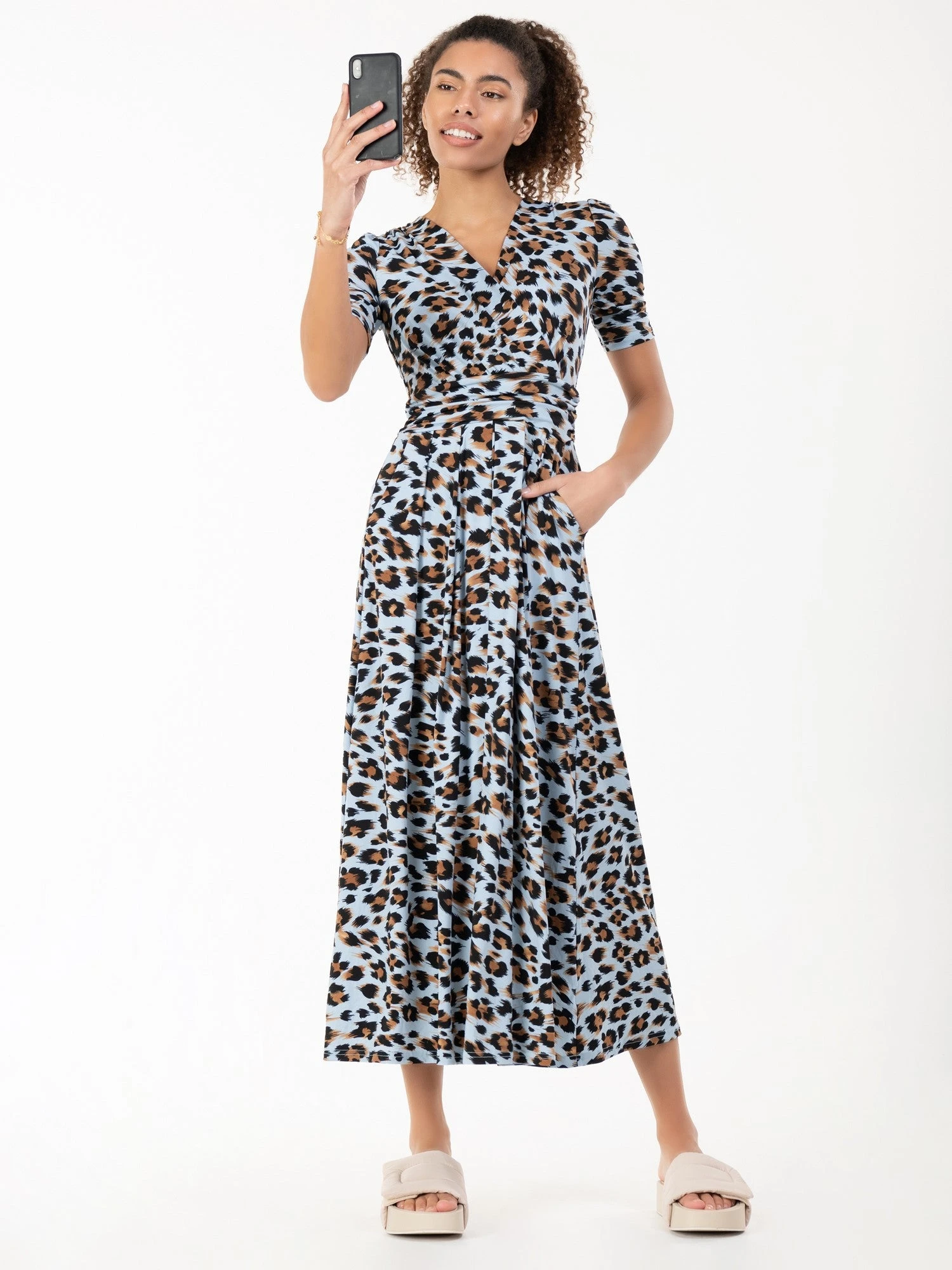 Jolie Moi Jenny Animal Print Maxi Dress, Blue Animal 1 Jolie Moi Jenny Animal Print Maxi Dress, Blue Animal