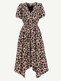 Nana Hanky Hem Dress, Pink Animal -DORIA Clothing Shop JolieMoiNanaHankyHemDress PinkAnimal