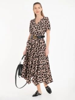 Nana Hanky Hem Dress, Pink Animal -DORIA Clothing Shop JolieMoiNanaHankyHemDress PinkAnimal gu