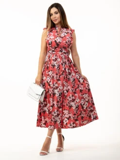 Kynlee Frilly Shoulder Maxi Dress, Coral -DORIA Clothing Shop K 2158Coral 2