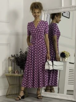 Coleen Wrap Maxi Dress, Fuschia -DORIA Clothing Shop KF621133 PinkMulti 1