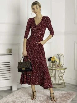 Kamiyah Viscose Maxi Dress, Pink Animal -DORIA Clothing Shop KH 3229 PinkAnimal 3