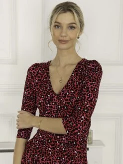 Kamiyah Viscose Maxi Dress, Pink Animal -DORIA Clothing Shop KH 3229 PinkAnimal 5