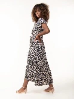 Lola Wrap Dip Hem Maxi Dress, Pink Animal -DORIA Clothing Shop L 670 12PinkAnimal 3