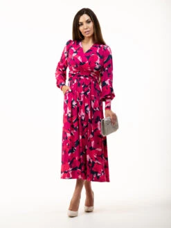 Jolie Moi Vivian Long Sleeve Dress, Abstract Multi -DORIA Clothing Shop L312 621AbstractMulti 1