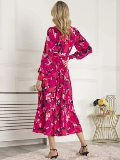 Jolie Moi Vivian Long Sleeve Dress, Abstract Multi -DORIA Clothing Shop L312 621 AbstractMulti 5