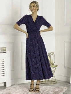 Jolie Moi Acadia Animal Print Wrap Maxi Dress, Blue Animal 8 Jolie Moi Acadia Animal Print Wrap Maxi Dress, Blue Animal -DORIA Clothing Shop L621 137 BlueAnimal 2