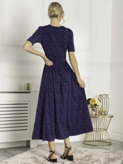 Jolie Moi Acadia Animal Print Wrap Maxi Dress, Blue Animal 9 Jolie Moi Acadia Animal Print Wrap Maxi Dress, Blue Animal -DORIA Clothing Shop L621 137 BlueAnimal 3