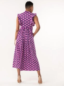 Jolie Moi Doris Frilly Maxi Dress, Pink Animal -DORIA Clothing Shop L951 133PINKANIMAL 4