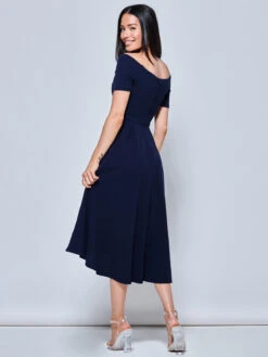 Lenora Fit & Flare Midi Dress, Navy -DORIA Clothing Shop LP395 12 Navy 2