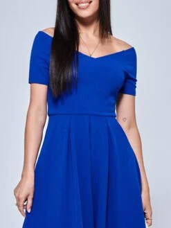 Lenora Fit & Flare Midi Dress, Royal Blue -DORIA Clothing Shop LP395 12 RoyalBlue 3