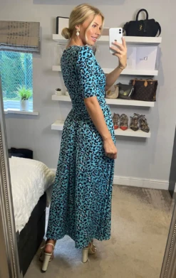 Jolie Moi Molly Jersey Maxi Dress, Blue Animal -DORIA Clothing Shop LQ621133 3