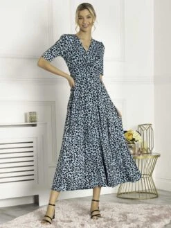 Jolie Moi Molly Jersey Maxi Dress, Blue Animal