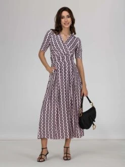 Jolie Moi Molly Geo Print Maxi Dress, Pink Geo -DORIA Clothing Shop LQ621133 PinkGeo 2