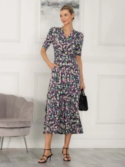 Jolie Moi Molly Jersey Maxi Dress, Purple Floral -DORIA Clothing Shop LQ621133 PurpleFloral 2