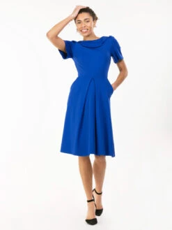 Jolie Moi Bay Peter Tea Dress, Royal Blue