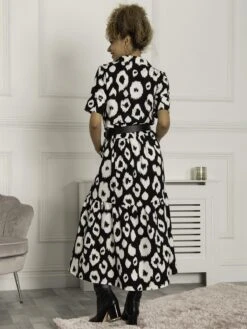 Andorra Printed Maxi Dress, Black Animal 7 Andorra Printed Maxi Dress, Black Animal -DORIA Clothing Shop M 2122 BlackAnimal 2 R Web