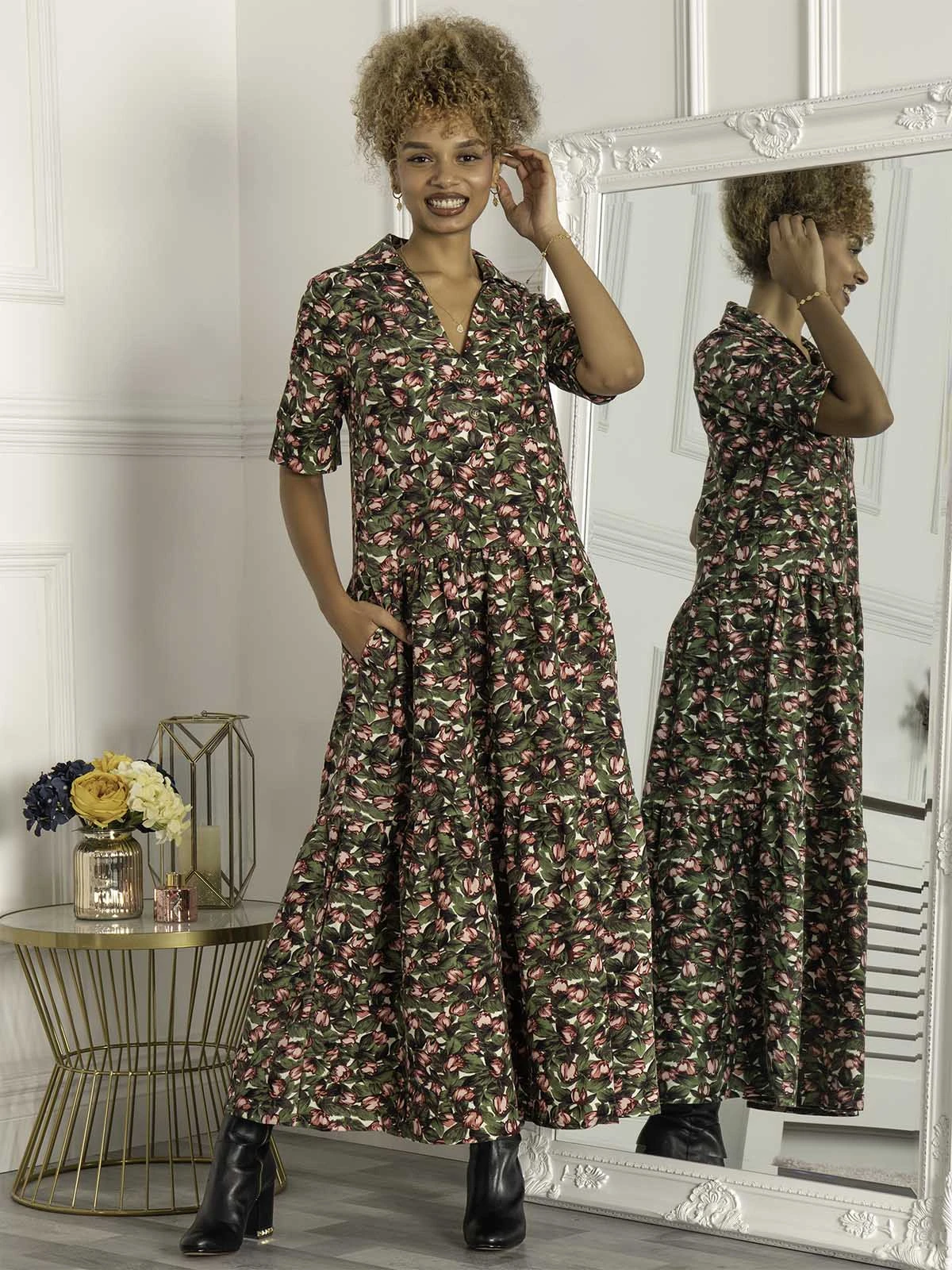 Andora Printed Maxi Dress, Floral Multi 3 Andora Printed Maxi Dress, Floral Multi - Image 3