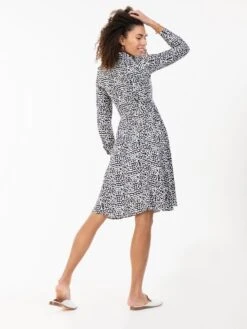 Susan Fit & Flare Shirt Dress , Black Animal -DORIA Clothing Shop M091 106BlackAnimal 2