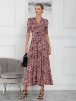 Jolie Moi Beatrice Jersey Wrap Maxi Dress, Pink Animal -DORIA Clothing Shop M621 137 PinkAnimal 4 3b912649 761a 4581 a94d 2bed66644f50
