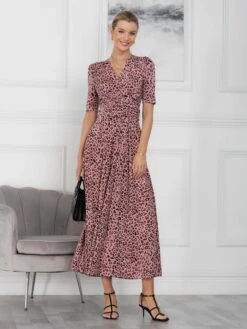Jolie Moi Beatrice Jersey Wrap Maxi Dress, Pink Animal -DORIA Clothing Shop M621 137 PinkAnimal 5 ed14655e 511b 4b0b 8878 16033d747d0c