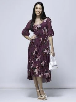 Maab Mesh Ruffle Sleeve Midi Dress, Dusty Purple 13 Maab Mesh Ruffle Sleeve Midi Dress, Dusty Purple -DORIA Clothing Shop MESH 771 DustyPurple 5 3203306d 4e78 485b b913 5b83f57f3488