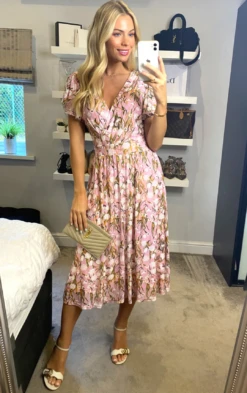 Stacy Mesh Midi Dress, Light Pink -DORIA Clothing Shop MK 103LightPink 1