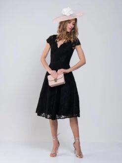 1950s Cap Sleeve Lace Prom Dress, Black -DORIA Clothing Shop MarchShoot 1874 2250X3000 ea8e91ae ee93 424d a1ac d67f37afb9da