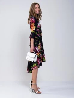 Jolie Moi Dipped Hem Mesh Midi Dress, Navy Floral -DORIA Clothing Shop MarchShoot 3856 2250X3000 64868301 cde3 49d6 b09e 42f4c1092279