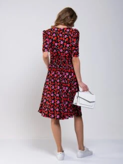 Ruched Sleeve Print Jersey Midi Dress, Red Floral 10 Ruched Sleeve Print Jersey Midi Dress, Red Floral -DORIA Clothing Shop MarchShoot 4543 2250X3000 123c5670 8729 4e72 a577 c5c015187a4d