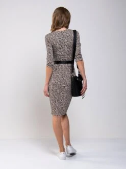 Jolie Moi Wrap Front Bodycon Dress, Beige Leopard -DORIA Clothing Shop MarchShoot 4650 2250X3000 4ff8b3f7 f8f3 471b ba23 4f9763f79ea6