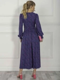 Jolie Moi Nancy Long Sleeve Maxi Dress, Blue Animal -DORIA Clothing Shop N 312621BlueAnimal 10