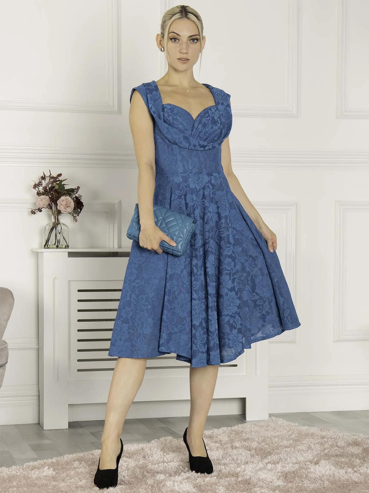 Ruched Crossover Bust Prom Dress, Dark Teal 3 Ruched Crossover Bust Prom Dress, Dark Teal - Image 3